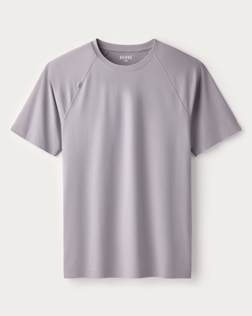 Rhone Mens Reign Short Sleeve Shirt in Purple Smoke