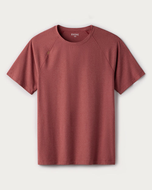Rhone Mens Reign Short Sleeve Shirt in Red Brick