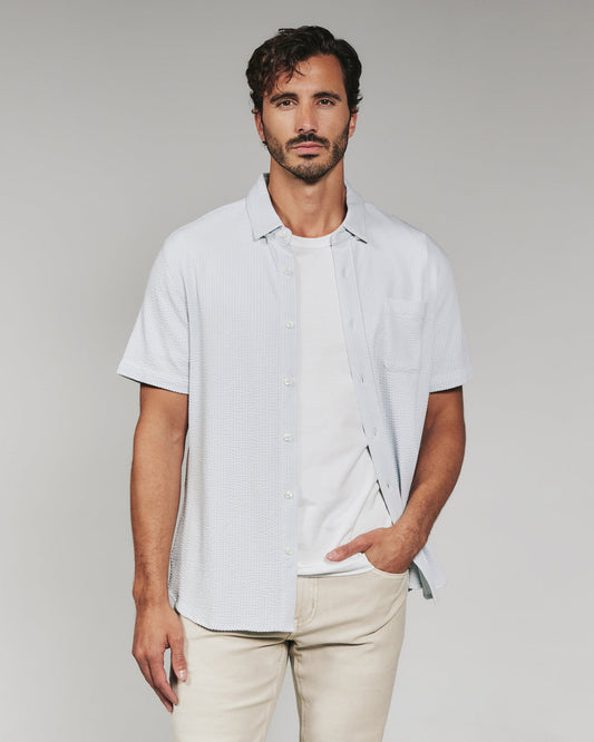 7 Diamonds Keaton Short Sleeve Sport Shirt in Grey