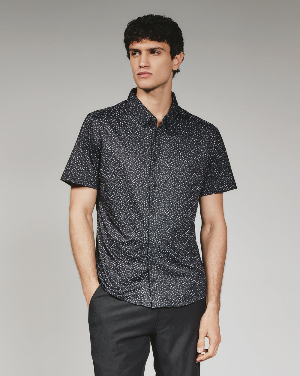 7 Diamonds Mercer Short Sleeve Sportshirt in Black