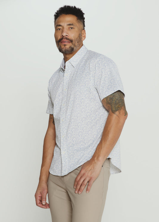 7 Diamonds Wes Short Sleeve Sportshirt in Blue