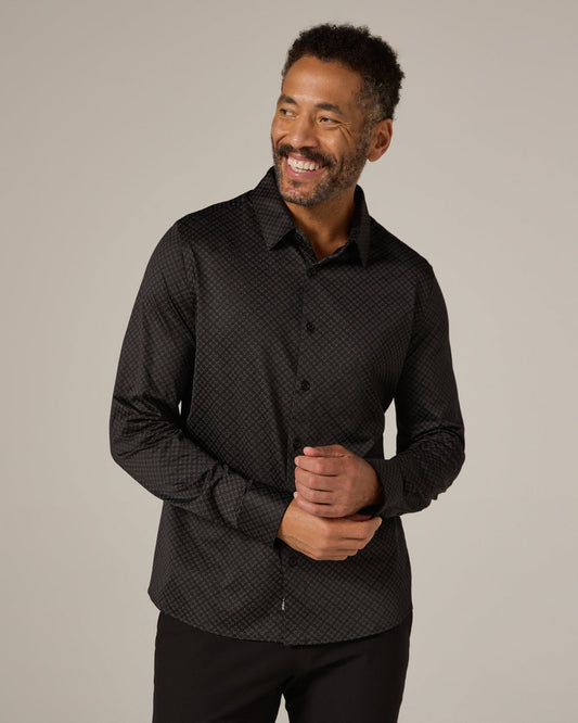 7 Diamonds Turner Long Sleeve Sportshirt in Black