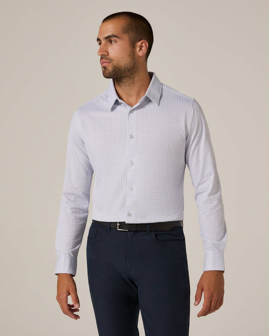 7 Diamonds Upton Long Sleeve Sport Shirt in Light Grey