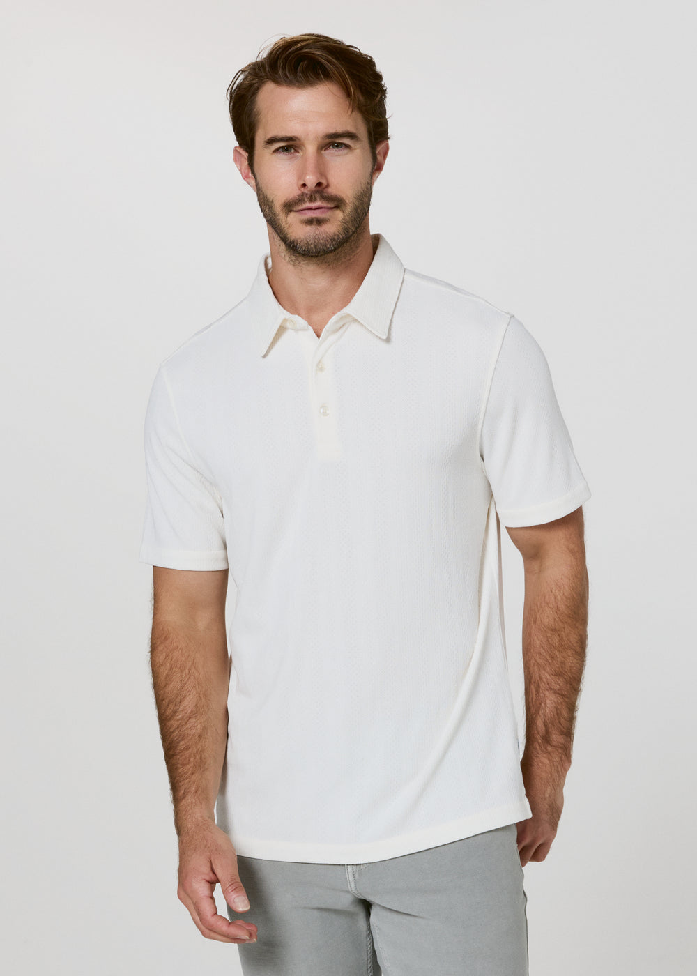 7 Diamonds Mens Solaro Polo in Natural