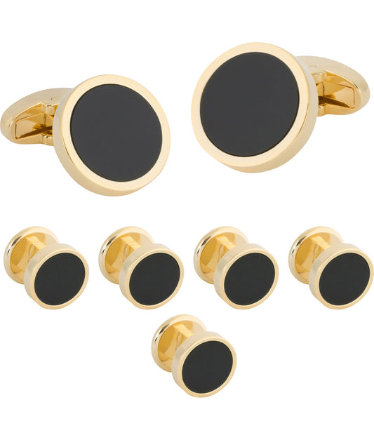 Pacific Silk Gold Stud Set in Onyx