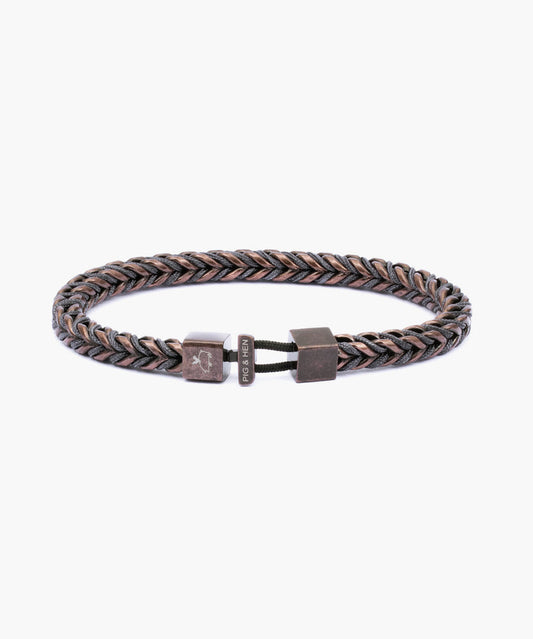 Pig and Hen Catena Foxtail Chain Bracelet in Grey/Bronze