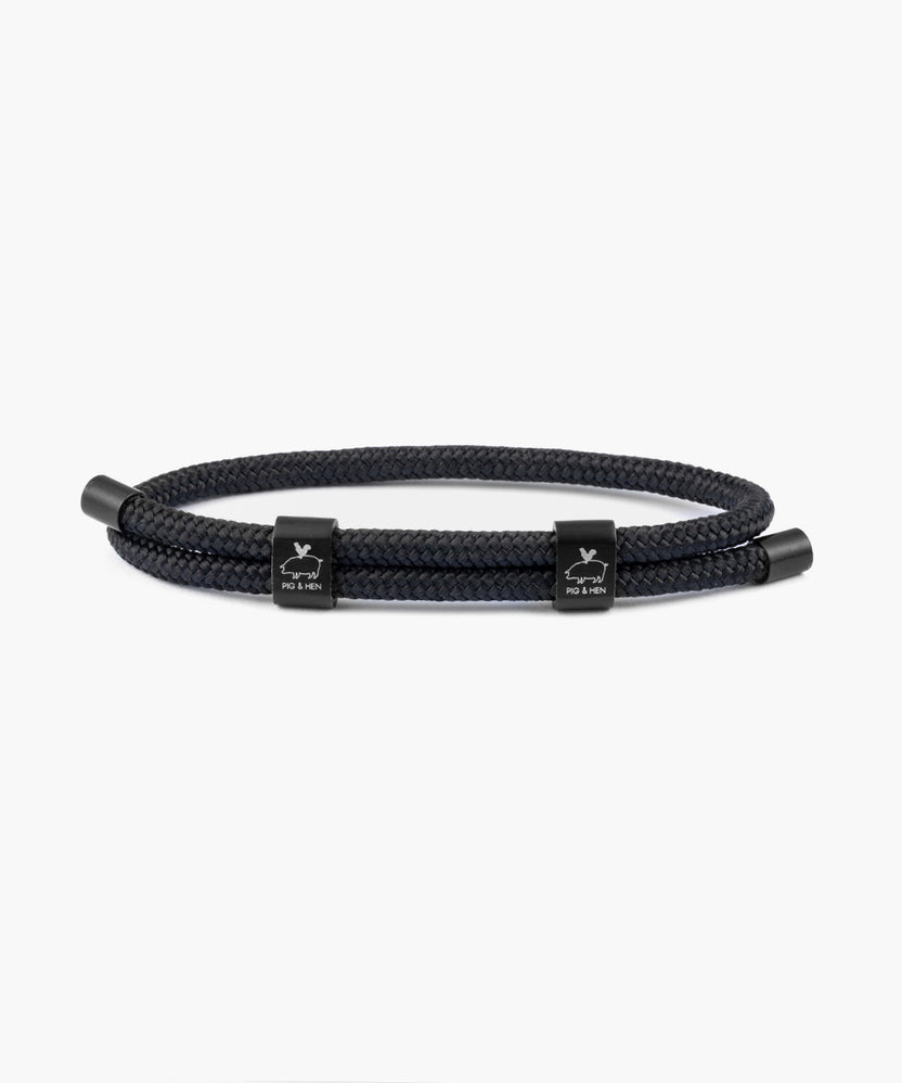 Pig & Hen Little Lewis Double Bracelet in Black