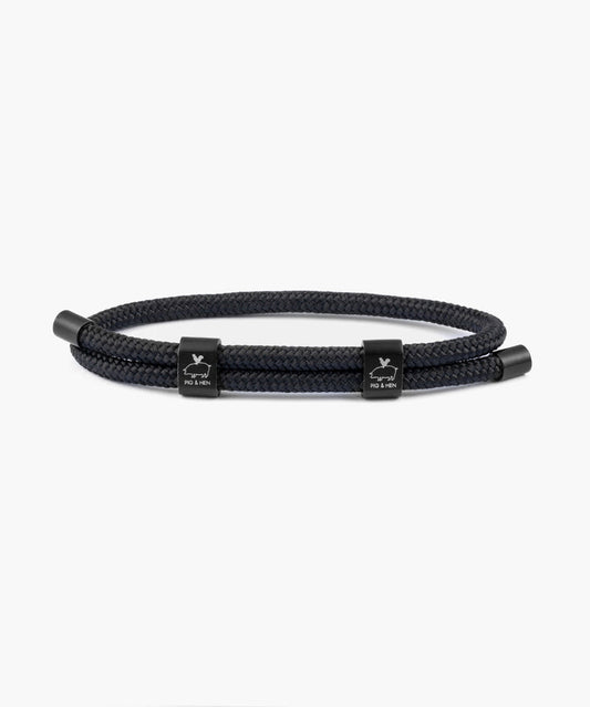 Pig & Hen Little Lewis Double Bracelet in Black