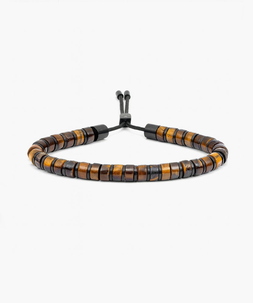 Pig and Hen Brontide 6mm Bracelet in Tiger Eye/Black