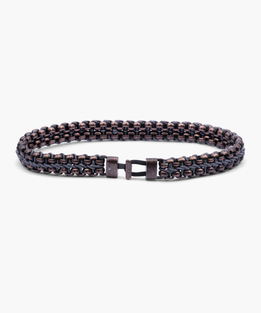 Pig and Hen Catena Venetian Chain Bracelet in Grey/Bronze