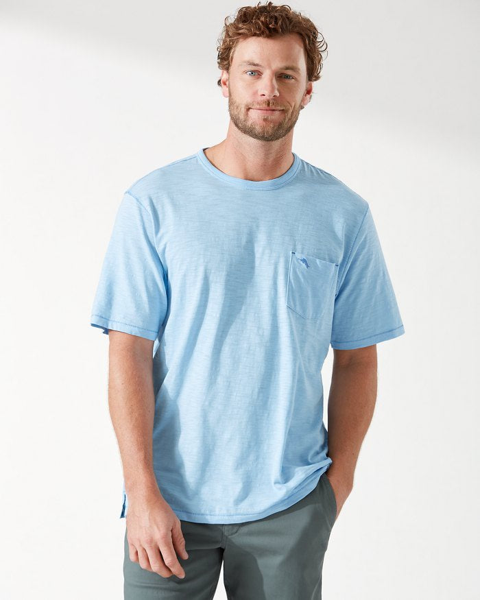 Tommy Bahama Bali Beach Crewneck Tee in Chambray Blue