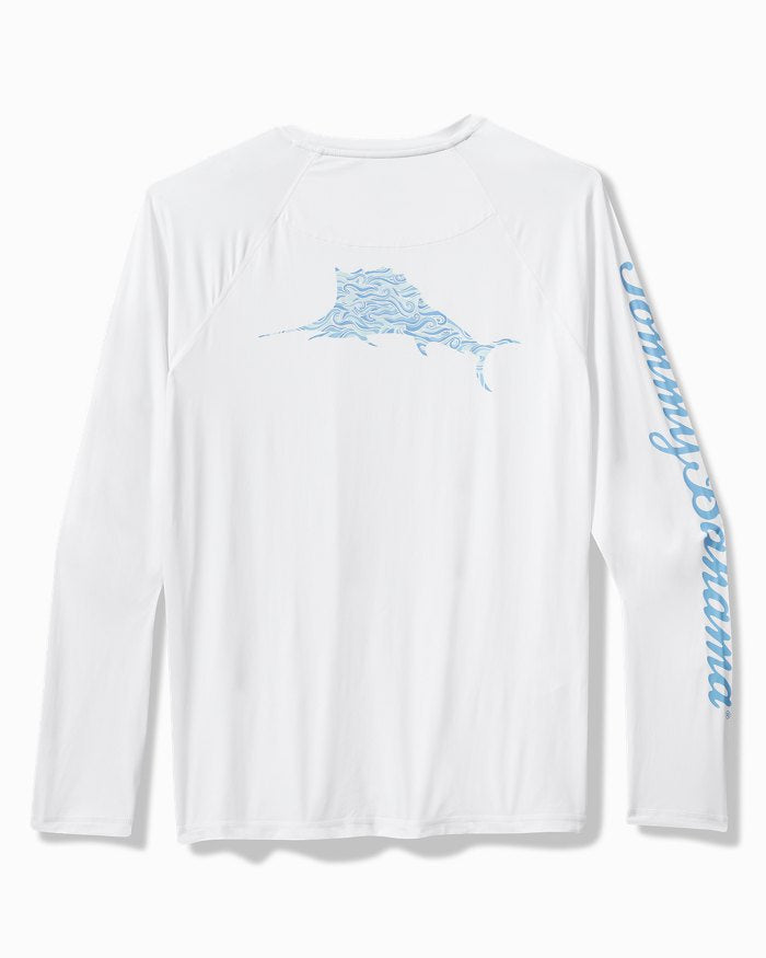 Tommy Bahama Chill Time Surf Islandzone LS Tee in White