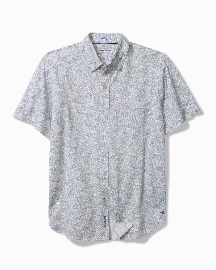 Tommy Bahama San Lucio Tri Leaf Geo Stretch Sportshirt in Avalanche