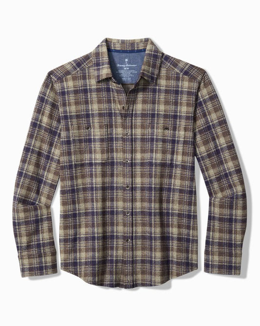 Tommy Bahama Fireside Tahoe Stretch Flannel Shirt in Abbey Stone