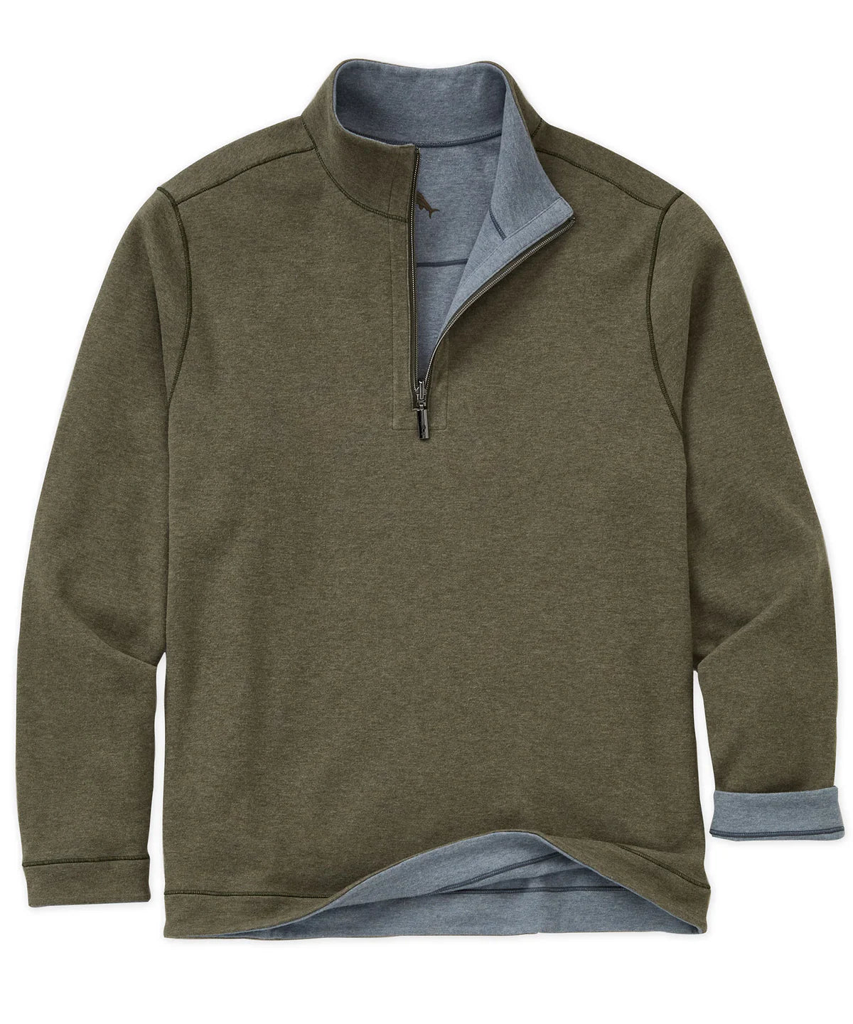 Tommy Bahama Flipview Half Zip in Dark Fern Heather