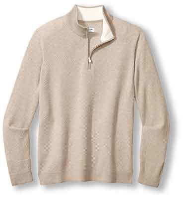 Tommy Bahama Coolside Legend Half Zip in Rustic Linen