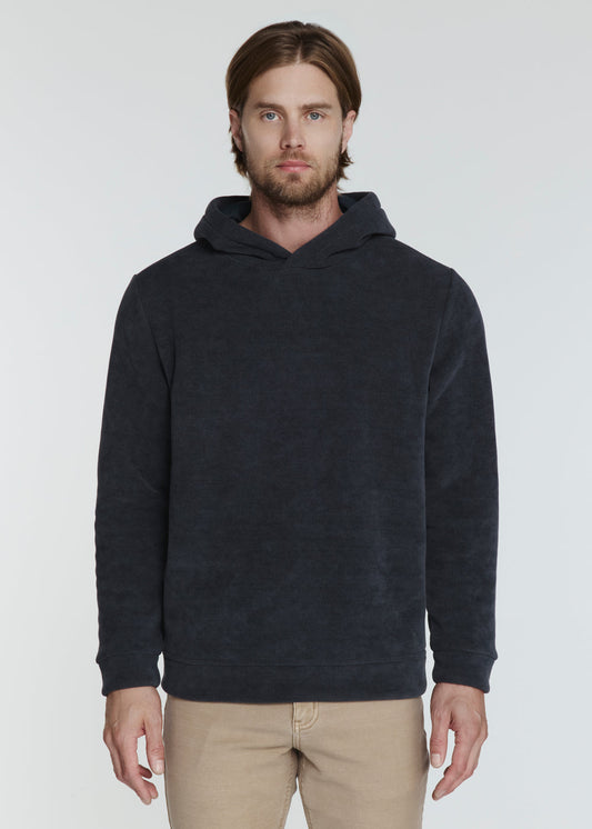 7 Diamonds Mens Harbor Corded Sherpa Hoodie in Charcoal