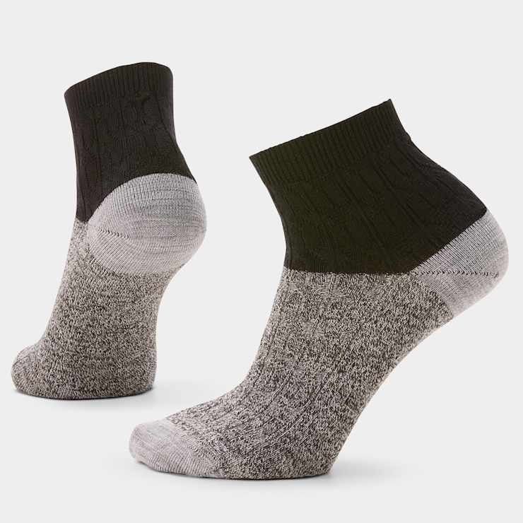 Womens Smartwool Everyday Cable Ankle Socks in Black
