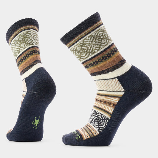 Smartwool Mens Everyday Cozy Fair Isle Sweater Crew Socks in Charcoal