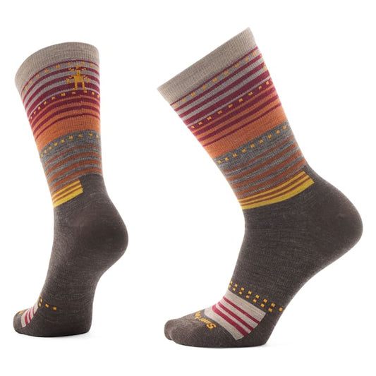 Smartwool Mens Everyday Stitch Stripe Crew Socks in Chestnut