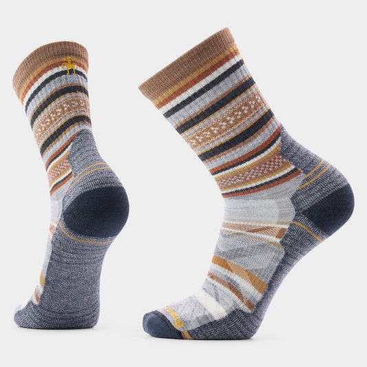 Smartwool Mens Hike Light Cushion Panorama Crew Socks in Light Grey