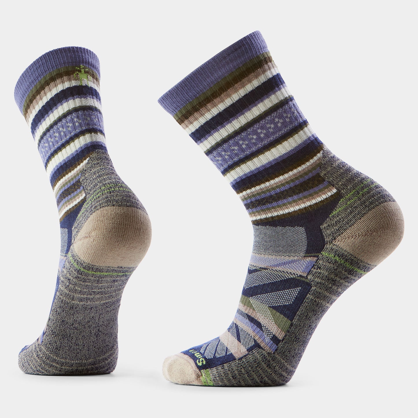 Smartwool Mens Hike Light Cushion Panorama Crew Socks in Nightfall Blue