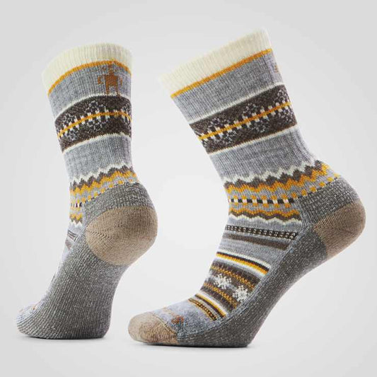Womens Smartwool Everyday Cozy Snowed In Sweater Crew Socks in Light Grey