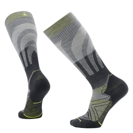 Smartwool Mens Run Compression Over the Calf Socks in Medium Grey