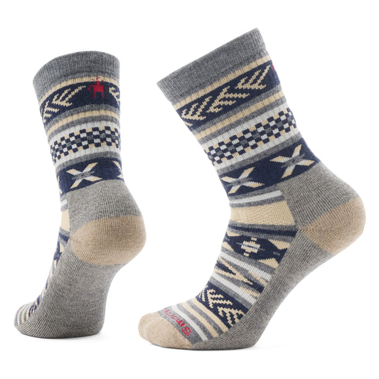 Smartwool Mens Everyday Cozy Cabin Games Crew Socks in Medium Grey