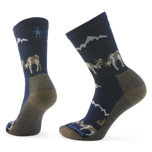 Smartwool Mens Everyday Horns Clash Crew Socks in Deep Navy