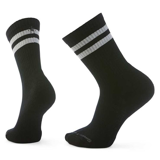 Womens Smartwool Everyday Athletic Striped Crew Socks in Black