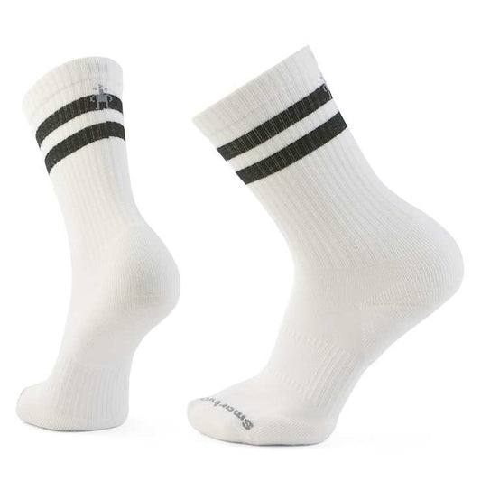 Womens Smartwool Everyday Athletic Striped Crew Socks in White