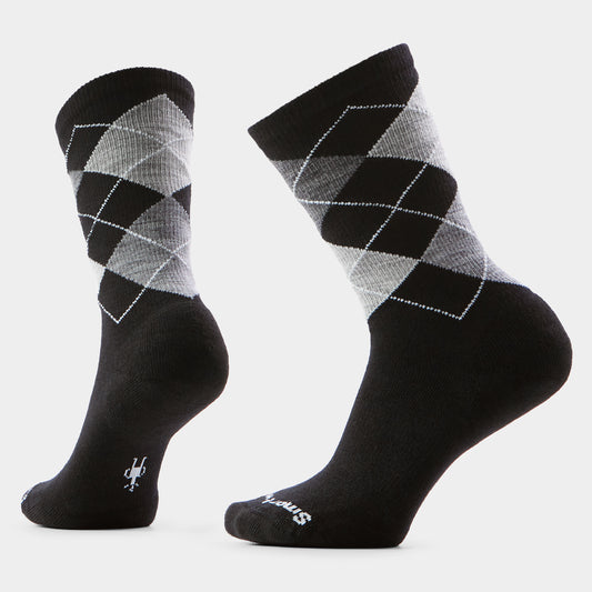 Smartwool Mens Everyday Diamond Jim Argyle Crew Socks in Black
