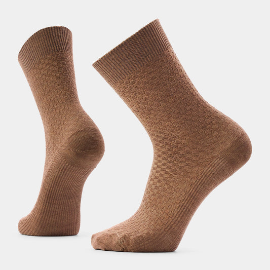 Smartwool Mens Everyday Basketweave Crew Socks in Mocha