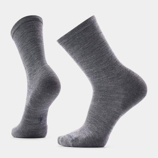 Smartwool Mens Everyday Solid Rib Crew Socks in Medium Grey