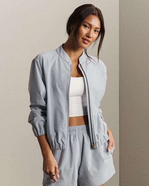 Womens Rhone Saltair Jacket in Washed Navy Stripe