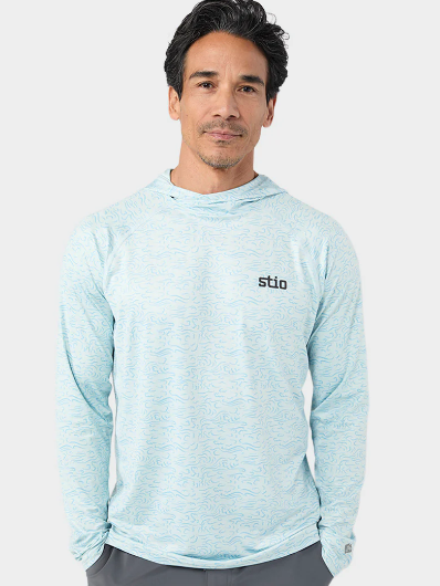Stio Mens Hylas Hooded Pullover in Windchill Clouds