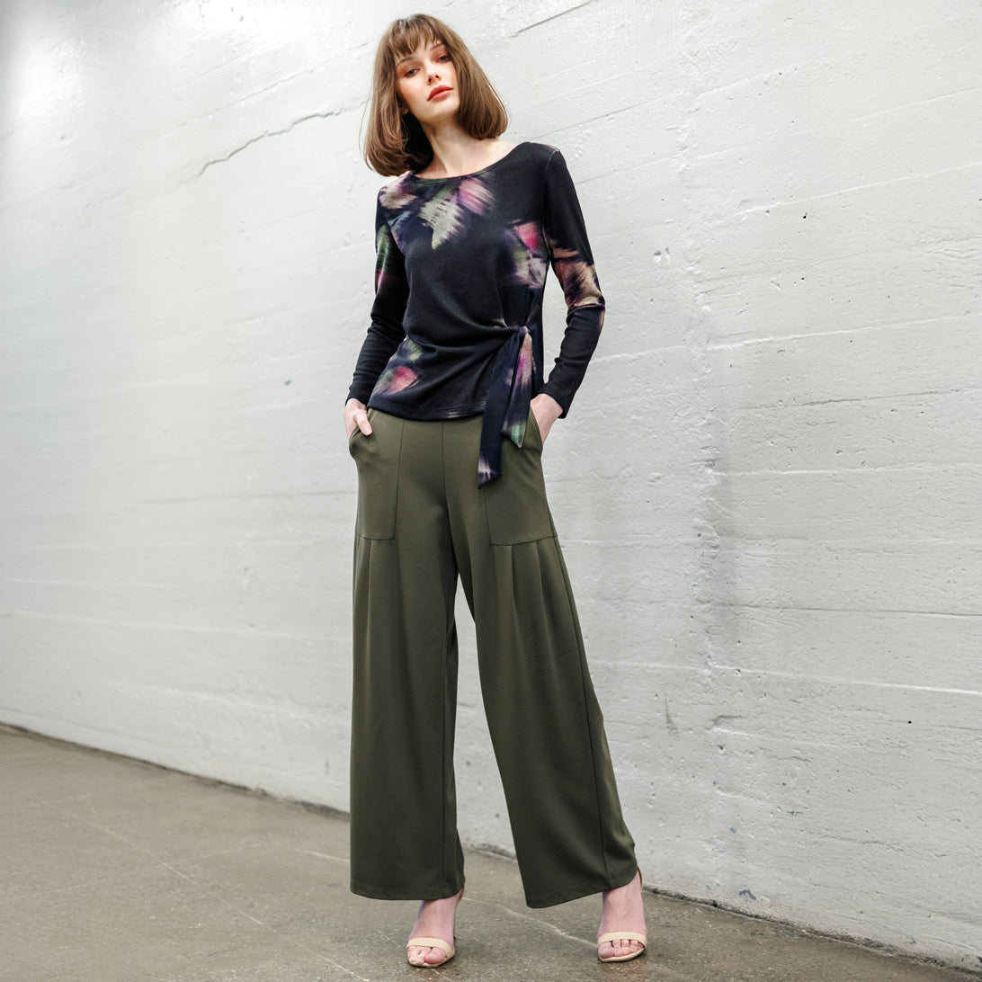 Womens Clara Sun Woo Cozy Knit Sweater Top in Shadow Brush