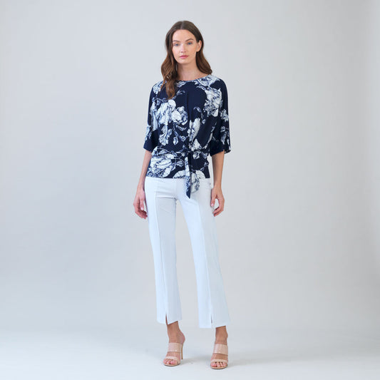Womens Clara Sun Woo Signature Side Tie Top in Navy Blossom