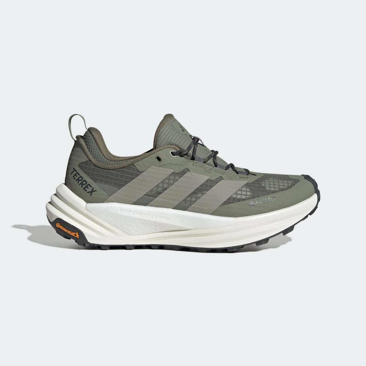 Adidas Mens Terrex FreeHiker 3 Low Goretex Hiking Shoes in Olive Three/Silver Pebble/Grey Six