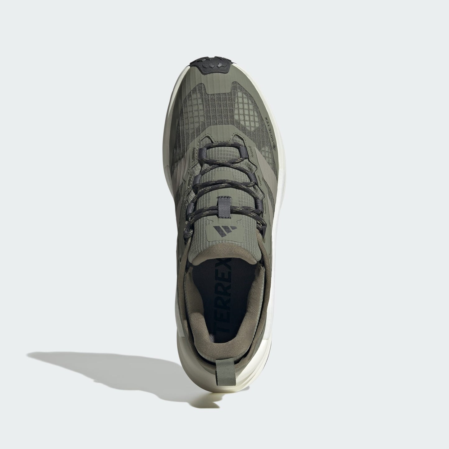 Adidas Mens Terrex FreeHiker 3 Low Goretex Hiking Shoes in Olive Three/Silver Pebble/Grey Six