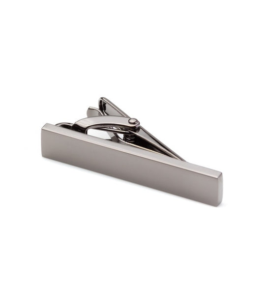 Pacific Silk Gator Clasp Tie Slide in Gun Metal