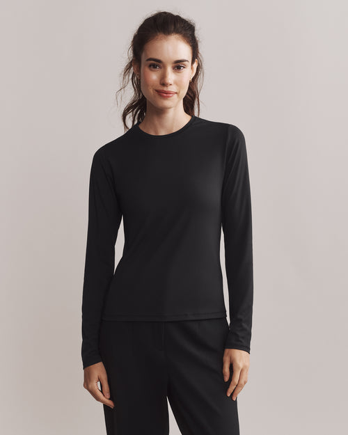 Womens Rhone Ultimate Long Sleeve Layer Tee in Black