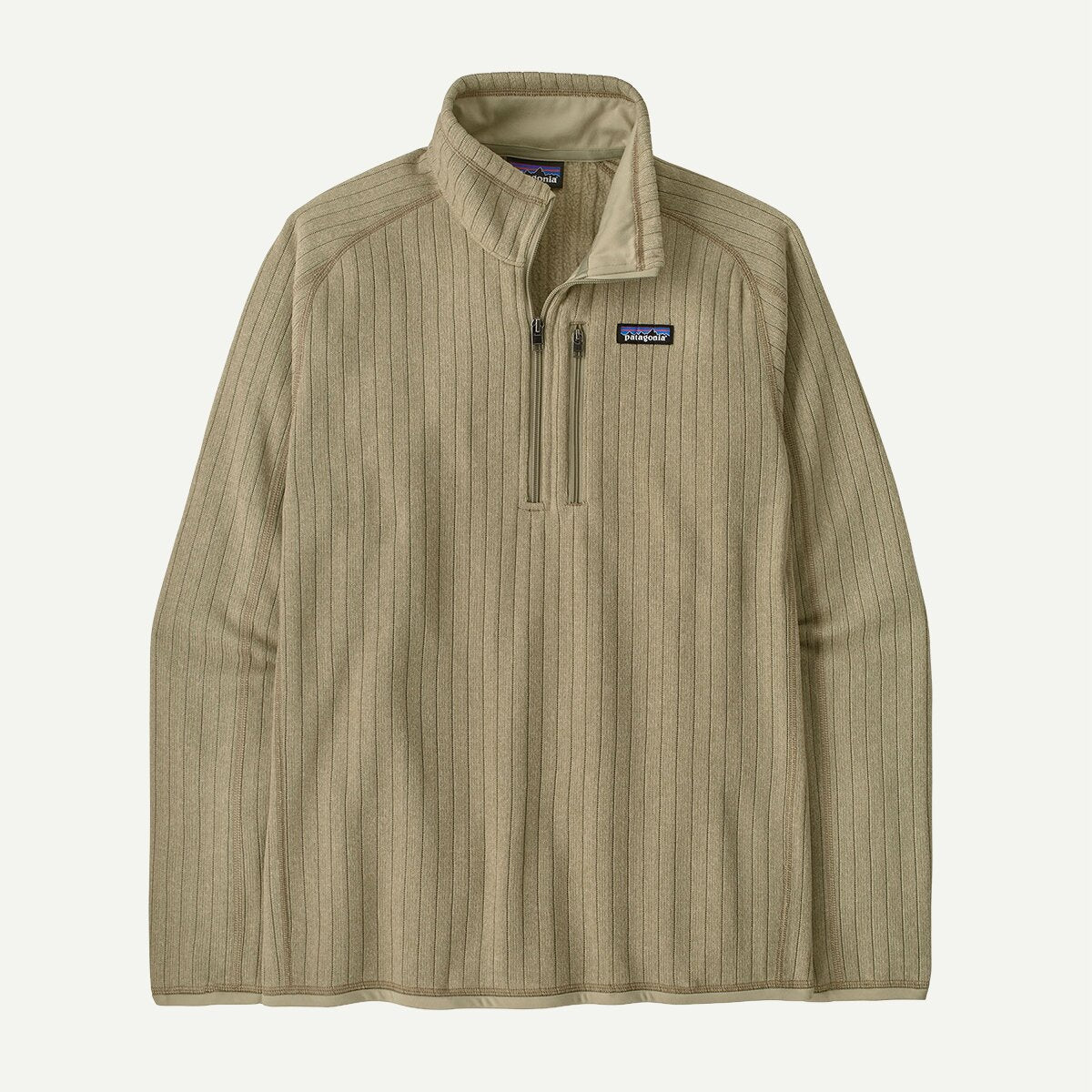 Patagonia Mens Better Sweater Quarter Zip in Weathered Stone Rib Knit