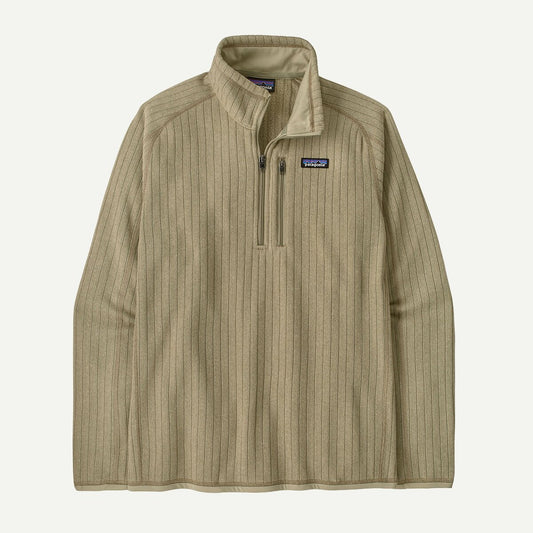Patagonia Mens Better Sweater Quarter Zip in Weathered Stone Rib Knit