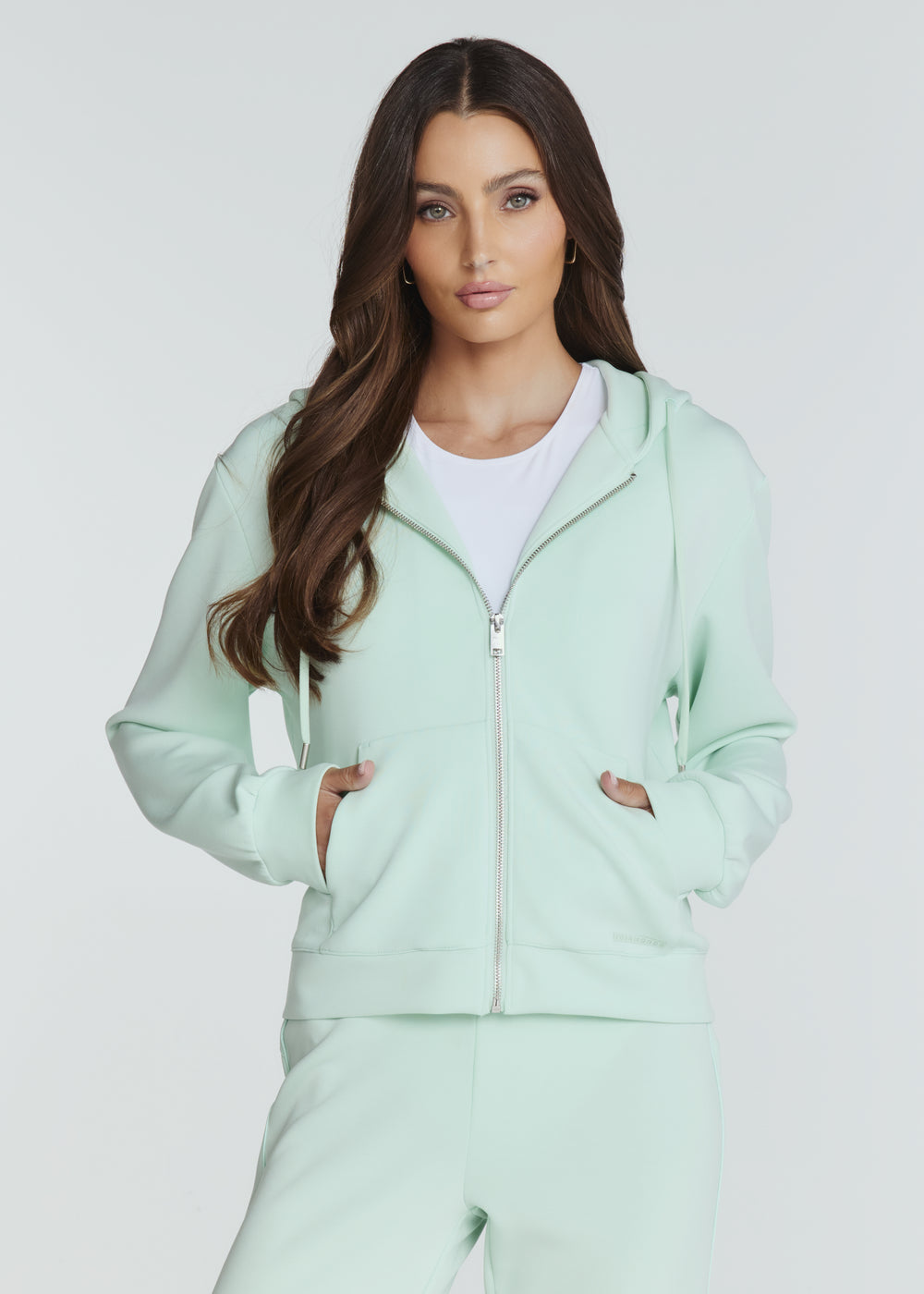 Womens 7 Diamonds Rev Full Zip Hoodie in Mint