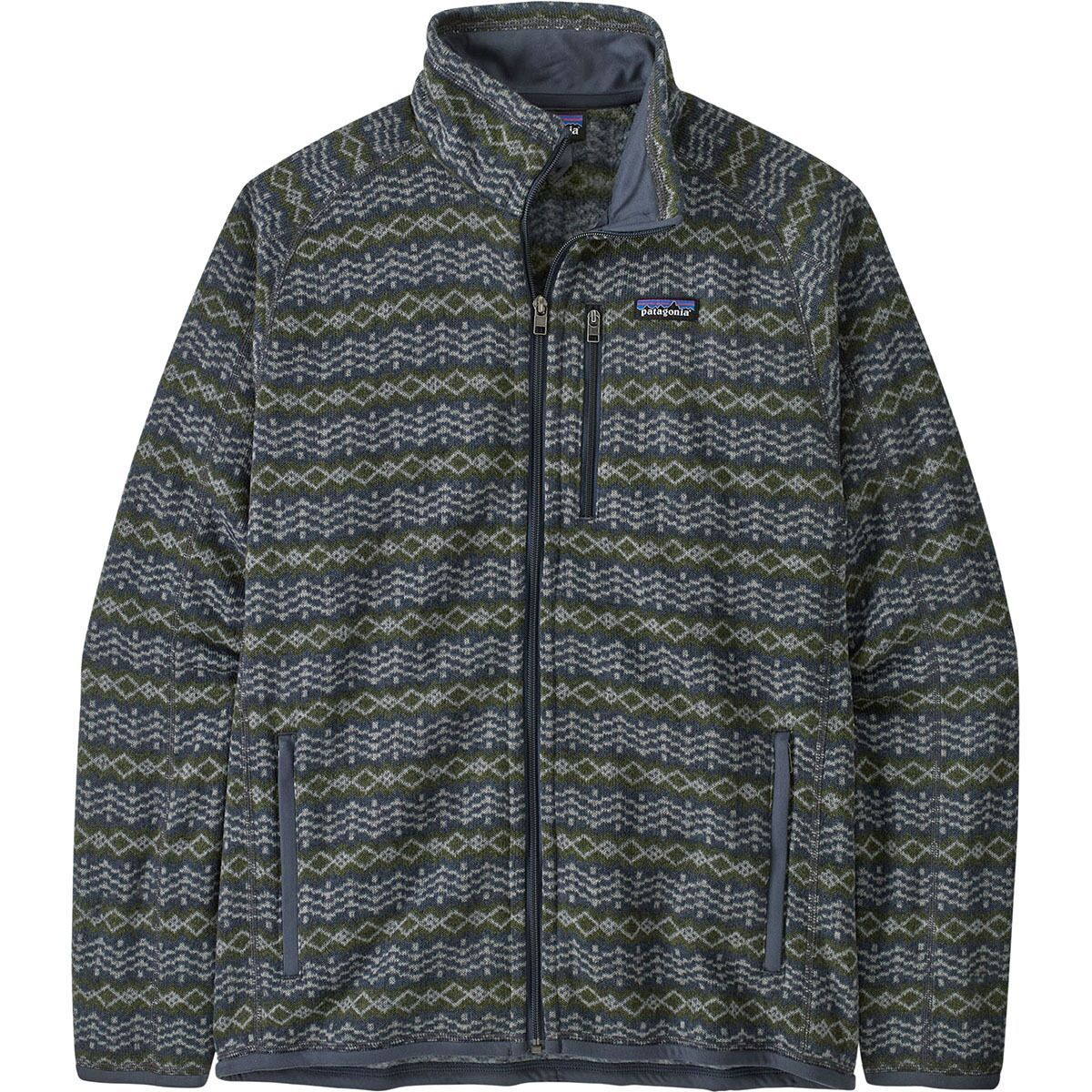 Patagonia Mens Better Sweater Jacket in Woven Together: Smolder Blue
