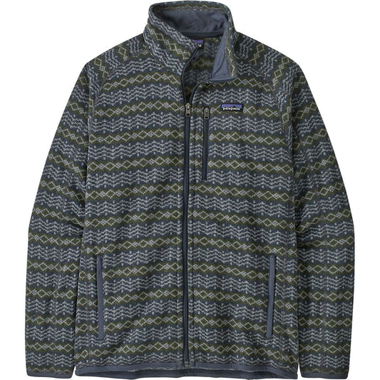 Patagonia Mens Better Sweater Jacket in Woven Together: Smolder Blue