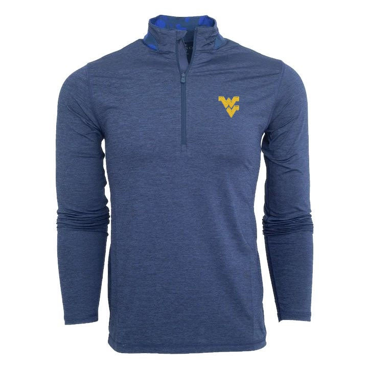 Greyson WVU Guide Sport Quarter Zip in Maltese Blue