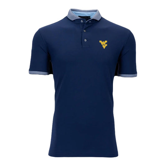 Greyson WVU Cherokee Polo in Maltese Blue